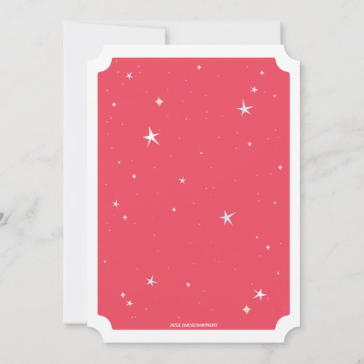 Blast Off Birthday Einladung (Rückseite)