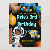 Blast Off Birthday Einladungskarte (Vorne/Hinten)