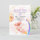 BLAST OFF Galactic Celebration Einladung (Stehend Vorderseite)