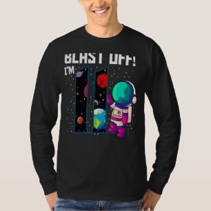 Blast Off Ich bin 11 Geburtstag Astronaut 11. Plat T-Shirt