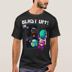 Blast Off Ich bin 5 Geburtstag Astronaut 5th Space T-Shirt