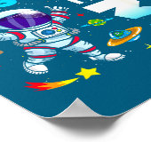 Blast Off I'm 3 Years Old 3rd Birthday Spaceship A Poster (Ecke)