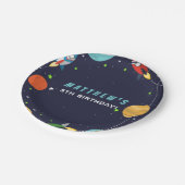 Blast Off! Outer Space Birthday Party Pappteller (Schrägansicht)