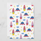 Blast Off! Outer Space Rocket Boy Birthday Einladung (Rückseite)