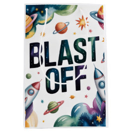 "Blast Off Space Boy Astronaut Birthday Party" Mittlere Geschenktüte