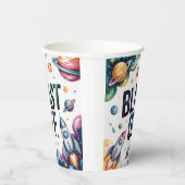 "Blast Off Space Boy Astronaut Birthday Party" Pappbecher (Rechts)