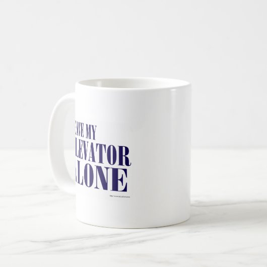 Blast Past Elevator Slogan Kaffeetasse (Vorderseite Links)