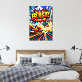 BLAST! Retro-Pop-Art-Raketenexplosion Leinwanddruck (Insitu (Schlafzimmer))