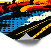 BLAST! Retro-Pop-Art-Raketenexplosion Poster (Ecke)