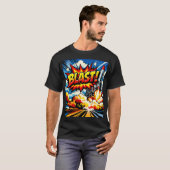 BLAST! Retro-Pop-Art-Raketenexplosion T-Shirt (Vorne ganz)