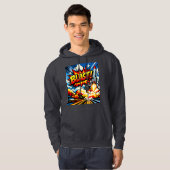 BLAST! Retro Pop Art Rocket Explosion Hoodie (Vorne ganz)