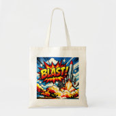 BLAST! Retro Pop Art Rocket Explosion Tragetasche (Vorne)