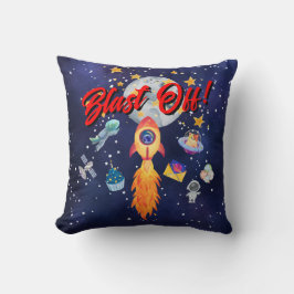 Blast-Rocketship Kids Room Decor Kissen Kissen Kis