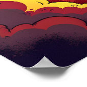 BLAST! Vintage Comic Style Rocket Explosion Poster (Ecke)