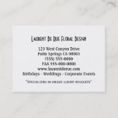 Blästhühner aus Kunststoffen, Beruflich 3,5" x 2,5 Visitenkarte (Rückseite)