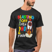 Blasting Off Into 2nd Grade Cute Team Second Grade T-Shirt (Vorderseite)