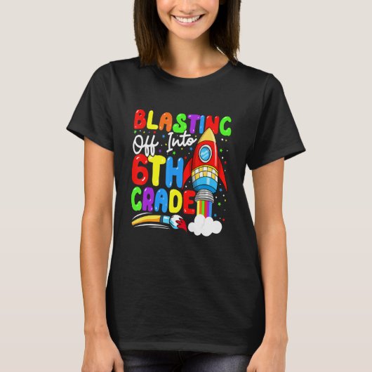 Blasting Off Into 6th Grade Back To School Boys K T-Shirt (Vorderseite)