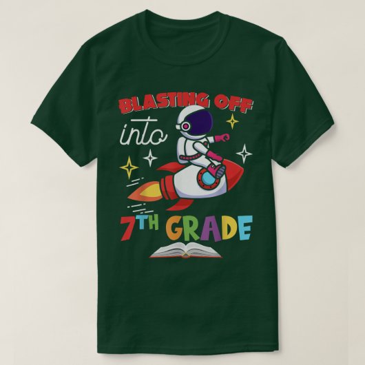Blasting Off Into 7th Grade Day Back To School Roc T-Shirt (Design vorne)