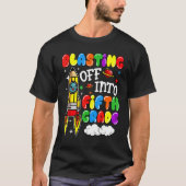 Blasting Off Into Fifth Grade Back To School Boys T-Shirt (Vorderseite)