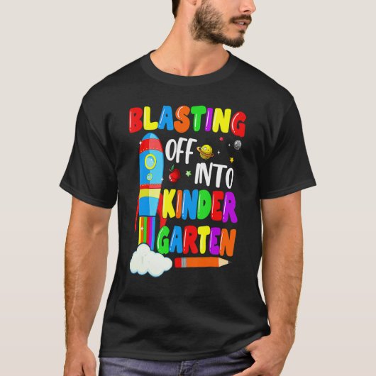 Blasting Off Into Kindergarten Back To School Bo T-Shirt (Vorderseite)
