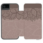 Blatmustergrenze und -hintergrund incipio iPhone Geldbeutel-Hülle (Folio Geöffnet)