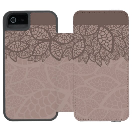 Blatmustergrenze und -hintergrund incipio iPhone Geldbeutel-Hülle (Folio Geöffnet)