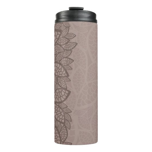 Blatmustergrenze und -hintergrund thermosbecher (Vorderseite)