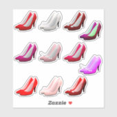Blatt/11 pr High Heel Shoes Shaped Cut-out Sticker (Blatt)