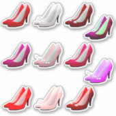 Blatt/11 pr High Heel Shoes Shaped Cut-out Sticker (Vorderseite)