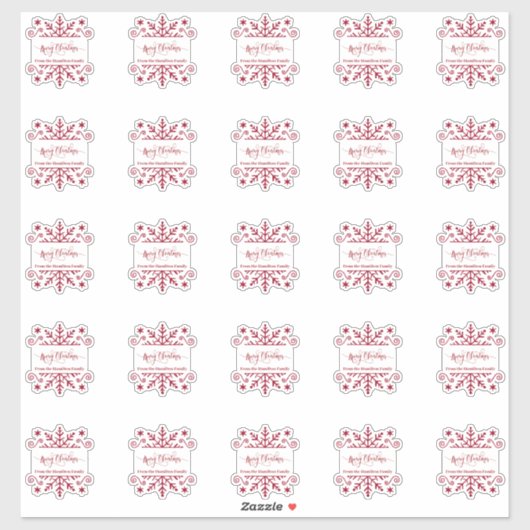 Blatt 25 2"X2" Personalisierte Schneeflocke Aufkleber (Blatt)