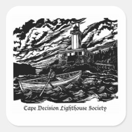 Blatt 6 Holzblock Druckaufkleber - 3 Zoll Quadratischer Aufkleber