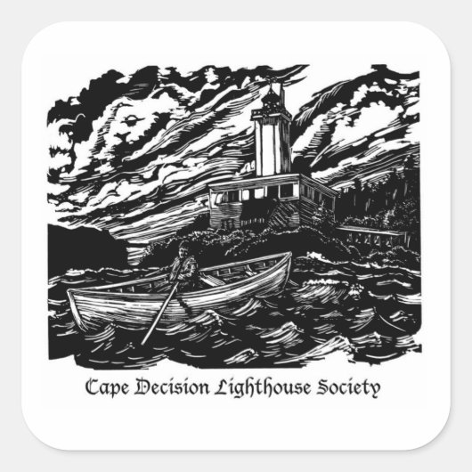 Blatt 6 Holzblock Druckaufkleber - 3 Zoll Quadratischer Aufkleber (Vorderseite)