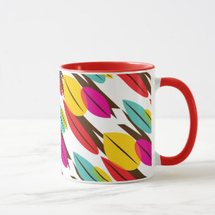 Blatt-abstraktes Retro mehrfarbiges Muster Tasse