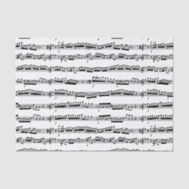 Blatt aus schwarzweißem Musiknoten Seidenpapier