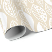 Blatt-Blatt-Muster Weiß ID495 Geschenkpapier (Rolleneckpunkt)