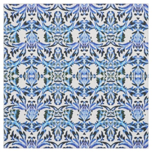Blatt Blau Gerollt Stoff (Muster)