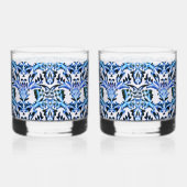 Blatt Blau gerollt Whiskyglas (Rückseite)