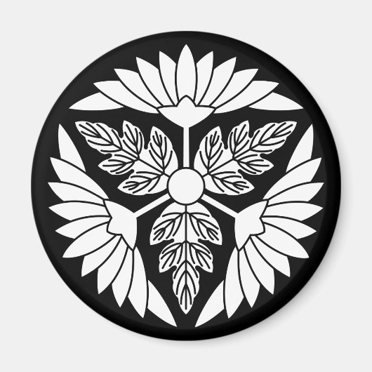 Blatt-Chrysanthemen-Rad Magnet (Vorne)