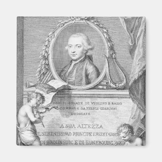 Blatt Cover mit einem Portrait von Felice Giardini Magnet (Vorne)