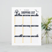 Blatt der Halloween-Einkaufsliste (Stehend Vorderseite)