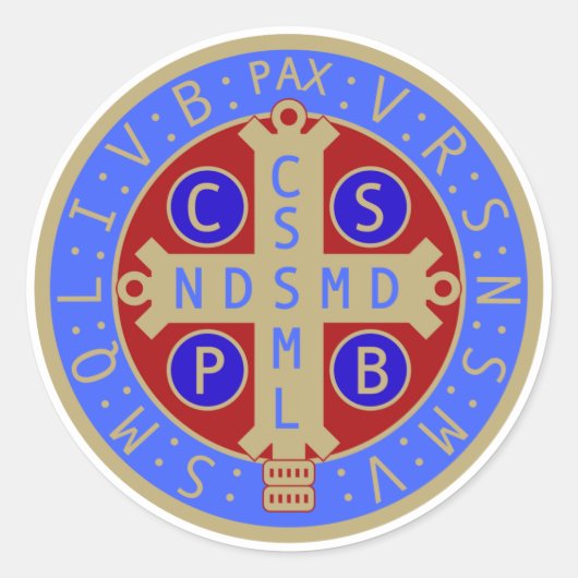 Blatt der Medaille von St. Benedict Runder Aufkleber (Vorderseite)