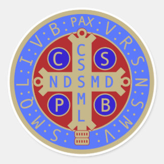 Blatt der Medaille von St. Benedict Runder Aufkleber