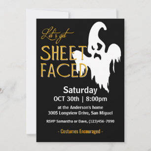 Blatt Faced Halloween-Party Einladung