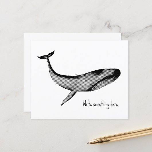 Blatt für blaue Whale, Aquarellfarben (Vorderseite/Rückseite Beispiel)