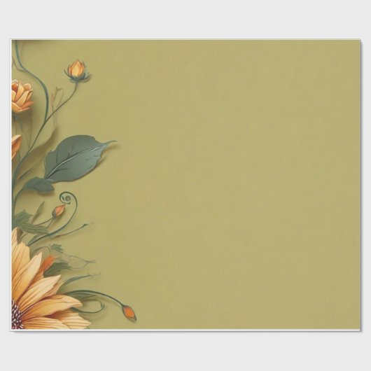 Blatt für Blumenmuster Geschenkpapier (Flach)