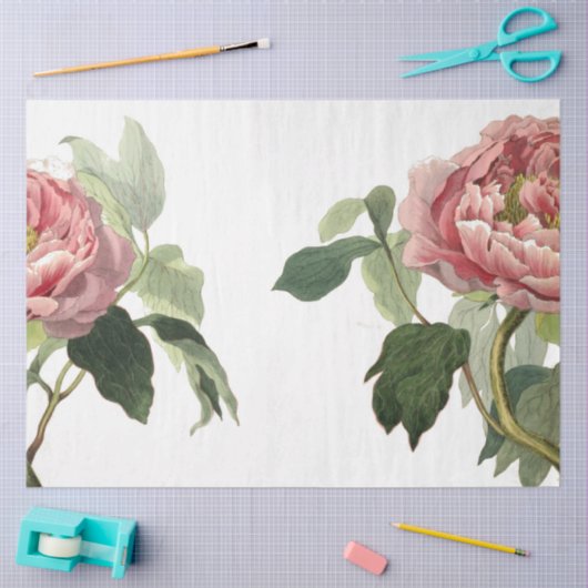 Blatt für rosa Rose-Junk-Zeitschriften Seidenpapier (Basteln)