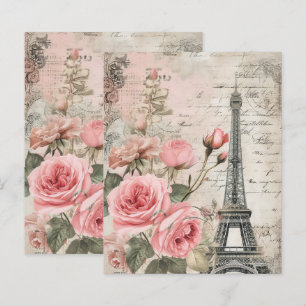 Blatt für Vintage Paris-Rose