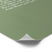 Blatt Green 10 Table Wedding Seating Chart Poster (Ecke)