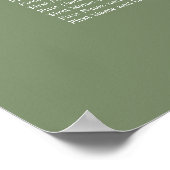 Blatt Green 6 Table Wedding Chart Poster (Ecke)