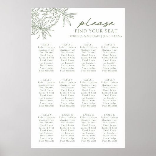 Blatt Green Botanic Seekarte Poster (Vorne)